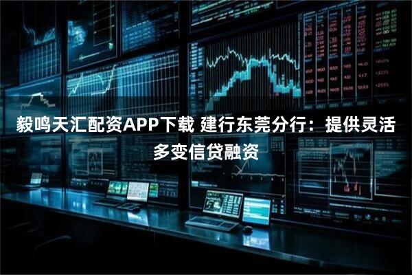 毅鸣天汇配资APP下载 建行东莞分行：提供灵活多变信贷融资